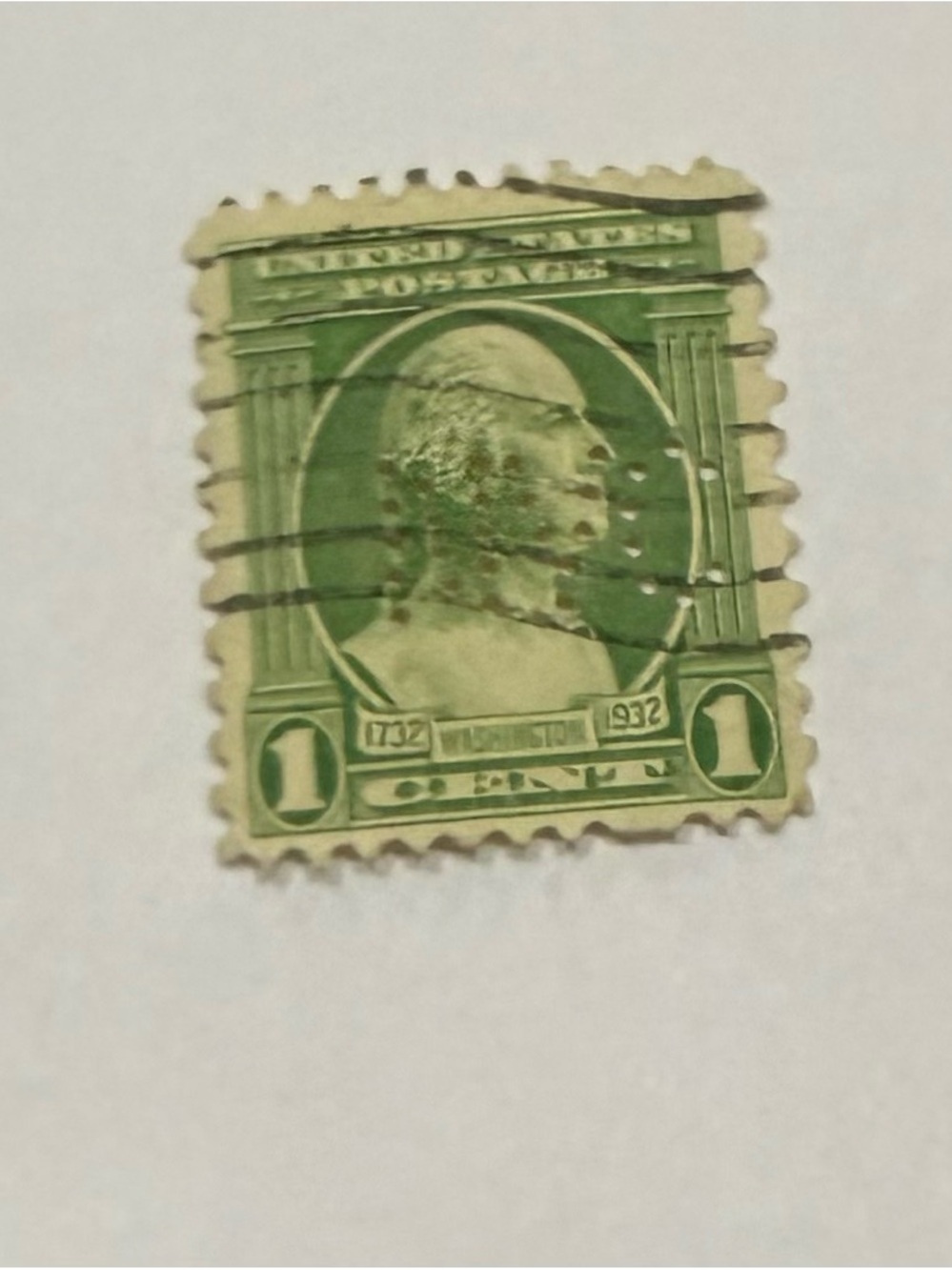 Vintage U.S. One Cent Green Postage Stamp